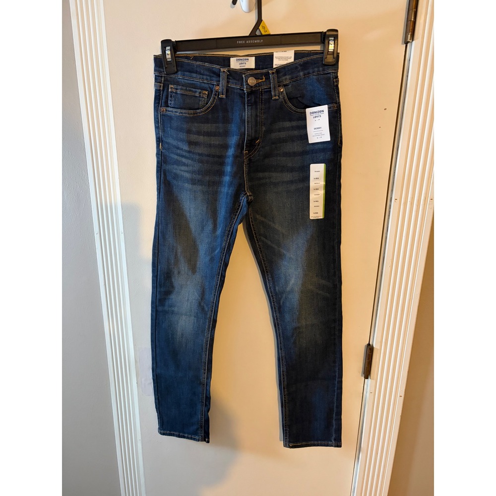 Denizen from Levis Mens Skinny Super Flex Adjustable Waist Jeans Dark Wash 16REG